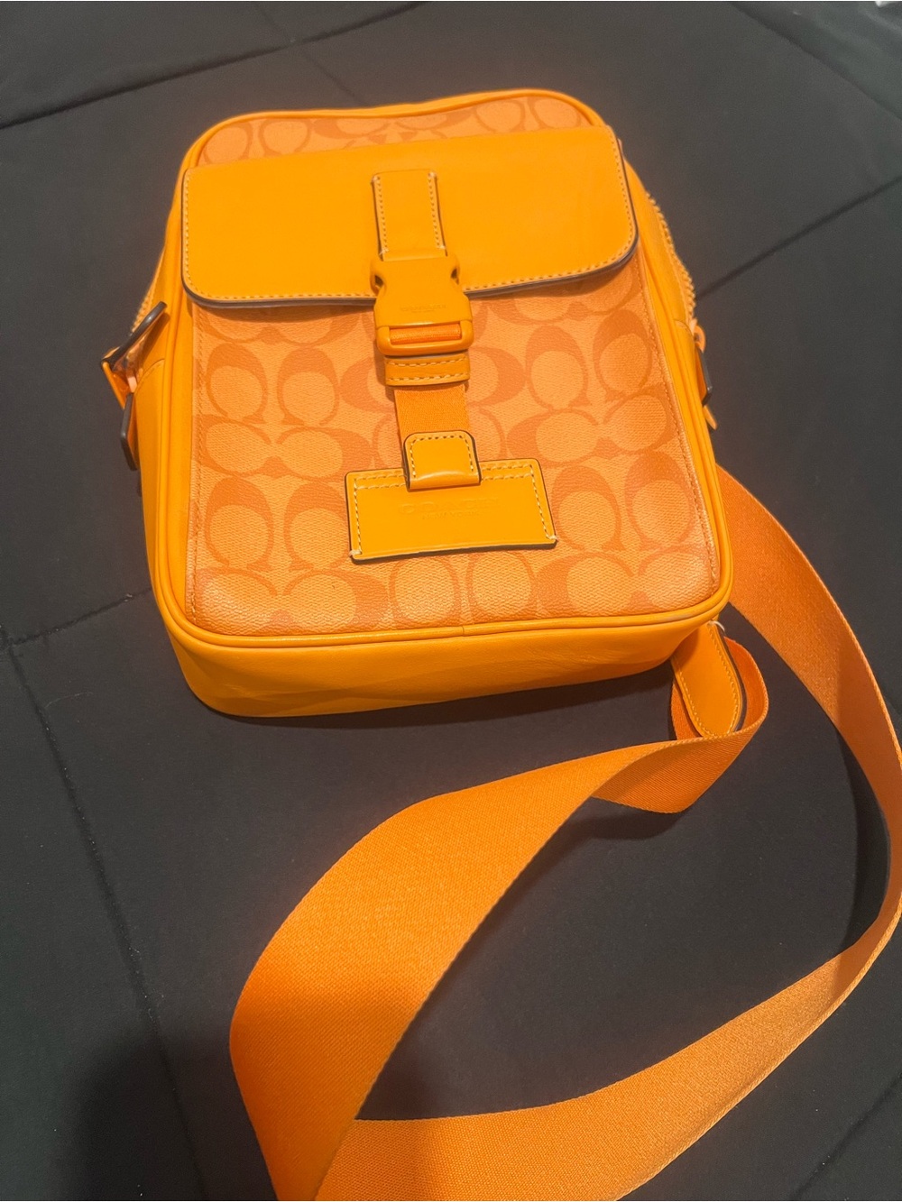 Coach Gray Interior Tote with Orange Accent